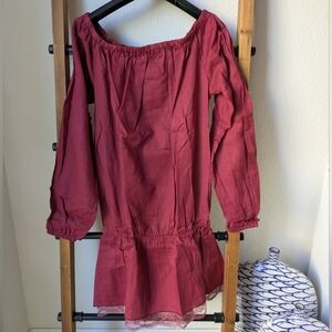 NWT Vikki Nikks Women's Burgundy Off-Shoulder Mini Dress - Size L